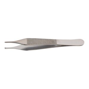 Tissue Forceps McKesson Adson 4-3/4 Inch Length Floor / Office Grade Pakistani Stainless Steel NonSterile NonLocking Thumb Handle Straight 1 X 2 Teeth