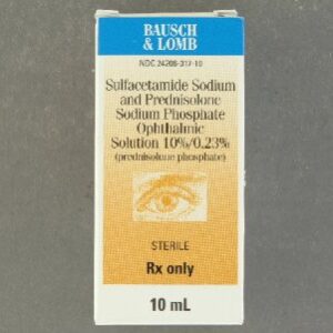 Sulfacetamide Sodium / Prednisolone Sodium Phosphate 10% – 0.25% Ophthalmic Solution 5 mL