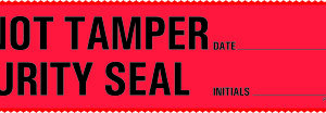 Pre-Printed Label Barkley Auxiliary Label Red Plastic Do Not Tamper Security Seal, Date, Initials Black Safety and Instructional 1-1/2 X 6-1/2 Inch