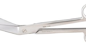 Bandage Scissors Economy Lister 7-1/4 Inch Length Floor / Office Grade Pakistani Stainless Steel Finger Ring Handle Angled Blunt Tip / Blunt Tip