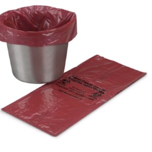 Kick Bucket Waste Bag Biohazard Symbol / Infectious Waste 7 gal. Red 16 X 18 Inch