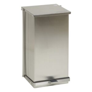 Trash Can Detecto 48 Quart / 12 gal. Silver Stainless Steel Square