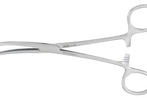 Hemostatic Forceps Miltex Rochester-Pean 10-1/4 Inch Length OR / Surgical Grade German Stainless Steel NonSterile Locking Finger Ring Handle Curved Serrated Tips