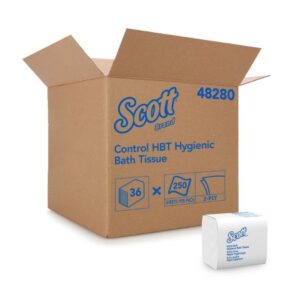 Toilet Tissue Scott Control HBT White 2-Ply Standard Size Folded 250 Sheets 4-1/2 X 8-1/10 Inch