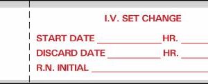 Pre-Printed Label Timemed Anesthesia Label White Paper IV Set Change Black Syringe Label 3/4 X 3 Inch