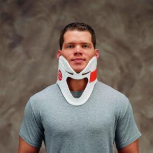 Rigid Cervical Collar DeRoyal Preformed Adult X-Large Two-Piece / Trachea Opening 4-1/4 Inch Height 19 to 22 Inch Neck Circumference