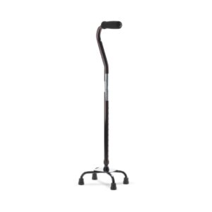 Small Base Quad Cane Medline Aluminum 30 to 39 Inch Height Black
