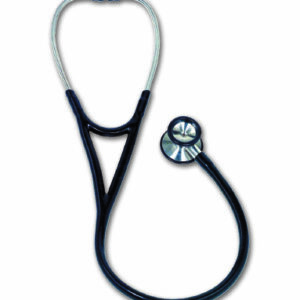 Cardiology Stethoscope Black 1-Tube 27 Inch Tube Double Sided Chestpiece