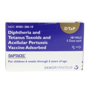DAPTACEL Pediatric Diphtheria and Tetanus Toxoids and Acellular Pertussis Vaccine, Adsorbed 15 Lf – 5 mcg – 10 Lf  / 0.5 mL Injection 0.5 mL