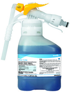 Surface Disinfectant Cleaner Diversey Virex II 256 Quaternary Based RTD Dispensing System Liquid Concentrate 1.5 Liter Bottle Mint Scent NonSterile