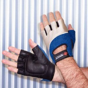 Impact Glove Rolyan Workhard Half Finger Large Black / Blue / Gray Right Hand