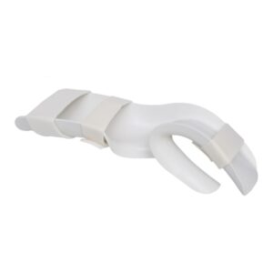 Functional-Position Hand Splint with Strapping Rolyan Preformed / Perforated Thermoplastic Left Hand White Medium