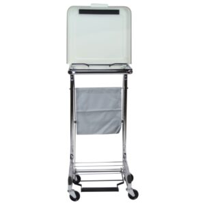 Hamper Stand Blickman Rolling Square Opening 36 to 42 gal. Capacity Foot Pedal Poly-Coated Steel Lid
