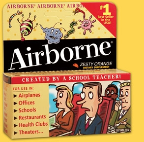Cold and Cough Relief Airborne 100 mg – 10 mg Strength Tablet 10 per Box