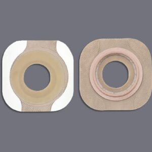 Ostomy Barrier New Image FlexWear Precut, Standard Wear Adhesive Tape 44 mm Flange Green Code System Hydrocolloid 3/4 Inch Opening