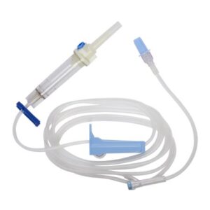 IV Pump Set Baxter Gravity / Pump 1 Port 10 Drops / mL Drip Rate Without Filter 104 Inch Tubing Solution