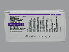 Ketorolac Tromethamine, Preservative Free 60 mg / 2 mL Injection 2 mL