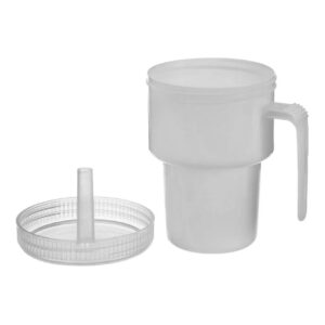 Spillproof Drinking Mug Kennedy 7 oz. White Plastic Reusable