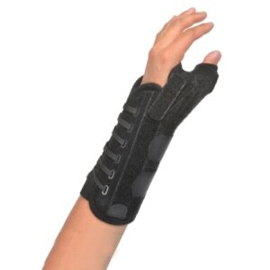 Thumb Brace with Wrist Support Titan Thumb Adult / Child Regular Adjustable Lacing Pulls Thumb / Wrist Black