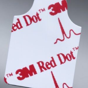 ECG Resting Electrode 3M Red Dot Tab Connector Conductive Adhesive Gel Adult Radiolucent 100 per Pack