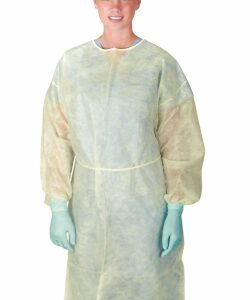 Protective Procedure Gown Classic Cover Regular / Large Yellow NonSterile Not Rated Disposable