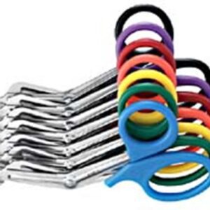 Bandage and Utility Scissors Miltex Universal 7-1/2 Inch Length OR / Surgical Grade German Stainless Steel / Plastic NonSterile Orange Finger Ring Handle Angled Blunt Tip / Blunt Tip