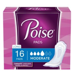 Bladder Control Pad Poise 12.2 Inch Length Moderate Absorbency Sodium Polyacrylate Core Regular