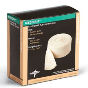 Elastic Tubular Support Bandage Medigrip 3-1/2 Inch X 11 Yard Leg / Small Thigh Pull On Tan NonSterile Size E Standard Compression