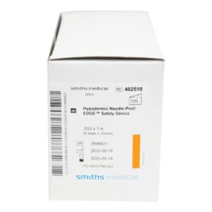 Safety Hypodermic Needle Needle-Pro EDGE 1 Inch Length 25 Gauge Regular Wall Hinged Safety Needle