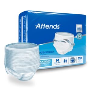 Unisex Adult Absorbent Underwear Attends Pull On with Tear Away Seams Medium Disposable Heavy Absorbency