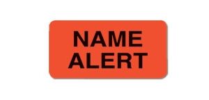 Pre-Printed Label Barkley Auxiliary Label Pink Plastic Name Alert Black Alert Label 3/4 X 1-1/2 Inch