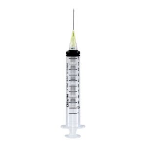 Standard Hypodermic Syringe with Needle Nipro 10 mL 1 Inch 20 Gauge NonSafety Regular Wall