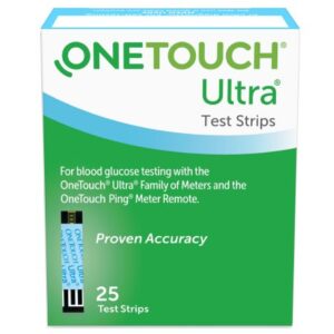 Blood Glucose Test Strips OneTouch Ultra 2 25 Strips per Pack