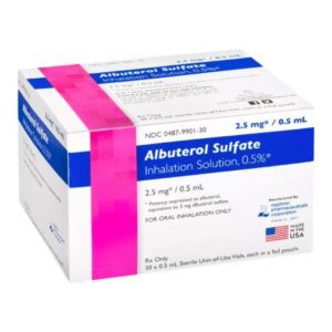 Albuterol Sulfate 0.5%, 2.5 mg / 0.5 mL Solution 30 Vials