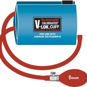 Reusable Blood Pressure Cuff and Bulb Calibrated V-Lok 25 to 35 cm Arm Polyester Fabric Cuff Adult Cuff