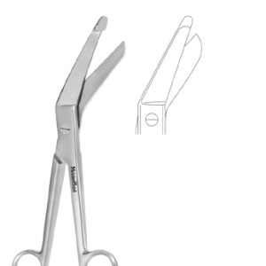 Plaster Shears MeisterHand Esmarch 8 Inch Length Surgical Grade Stainless Steel NonSterile Finger Ring Handle Angled Blunt Tip / Blunt Tip