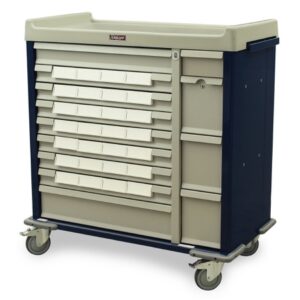 Medication Cart Standard Line Aluminum / Steel 43 X 45.75 X 23.5 Inch Beige 27.5 X 17 Inch Left Side, 6.625 X 17 Inch Right Side