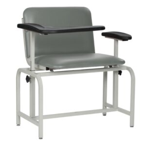 Extra Large Blood Drawing Chair Single Adjustable Flip Up Armrest Gray