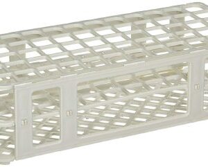 Stacking Test Tube Rack Globe Scientific 456500 Series 60 Place 16 to 17 mm Tube Size White 2-4/5 X 4-1/8 X 9-3/5 Inch