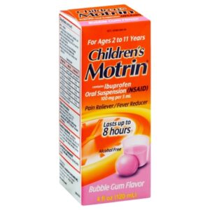 Children’s Pain Relief Motrin 100 mg / 5 mL Strength Ibuprofen Oral Suspension