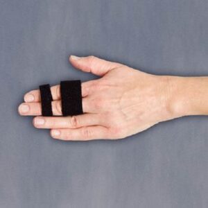 Finger Wrap Splint 3pp Buddy Loops Adult One Size Fits Most Hook and Loop Strap Closure Finger Black