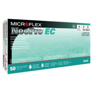 Exam Glove NeoPro EC Medium NonSterile Polychloroprene Extended Cuff Length Textured Fingertips Green Chemo Tested