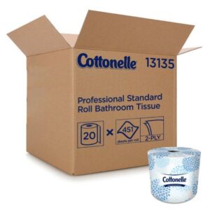 Toilet Tissue Kleenex Cottonelle Professional White 2-Ply Standard Size Cored Roll 451 Sheets 4 X 4 Inch