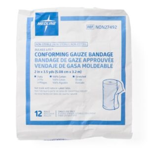 Fluff Bandage Roll Bulkee Lite 2 Inch X 3-1/2 Yard 3-Ply NonSterile 12 per Pack