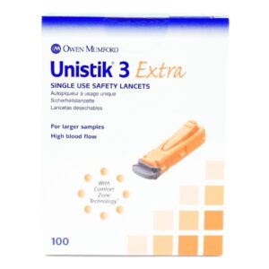 Safety Lancet Unistik 3 21 Gauge Retractable Push Button Activation Finger