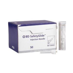 Safety Hypodermic Needle SafetyGlide 5/8 Inch Length 27 Gauge Thin Wall Sliding Safety Needle