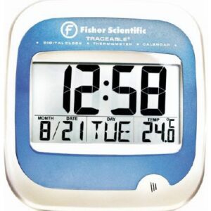 Wall Mount Clock Traceable 1 X 9.25 X 10 Inch -5 to +50 degreeC Digital Display Battery Powered