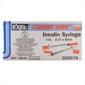 Standard Insulin Syringe with Needle Comfort Point 1 mL 5/16 Inch 30 Gauge NonSafety Regular Wall