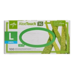 Exam Glove Aloetouch 3G Large NonSterile Stretch Vinyl Standard Cuff Length Smooth Green Not Rated