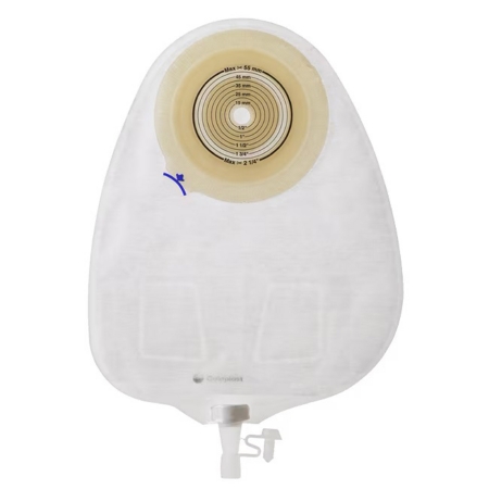 Urostomy Pouch Assura New Generation One-Piece System 10-3/4 Inch Length, Maxi Flat, Trim to Fit 3/8 to 2-1/4 Inch Stoma Drainable